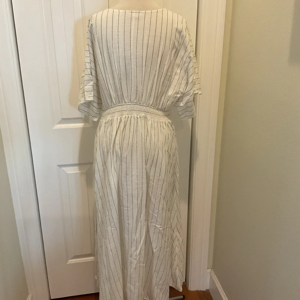 Chico's Dress Metallic Striped Maxi Size Chico’s Size 2P - Picture 6 of 10
